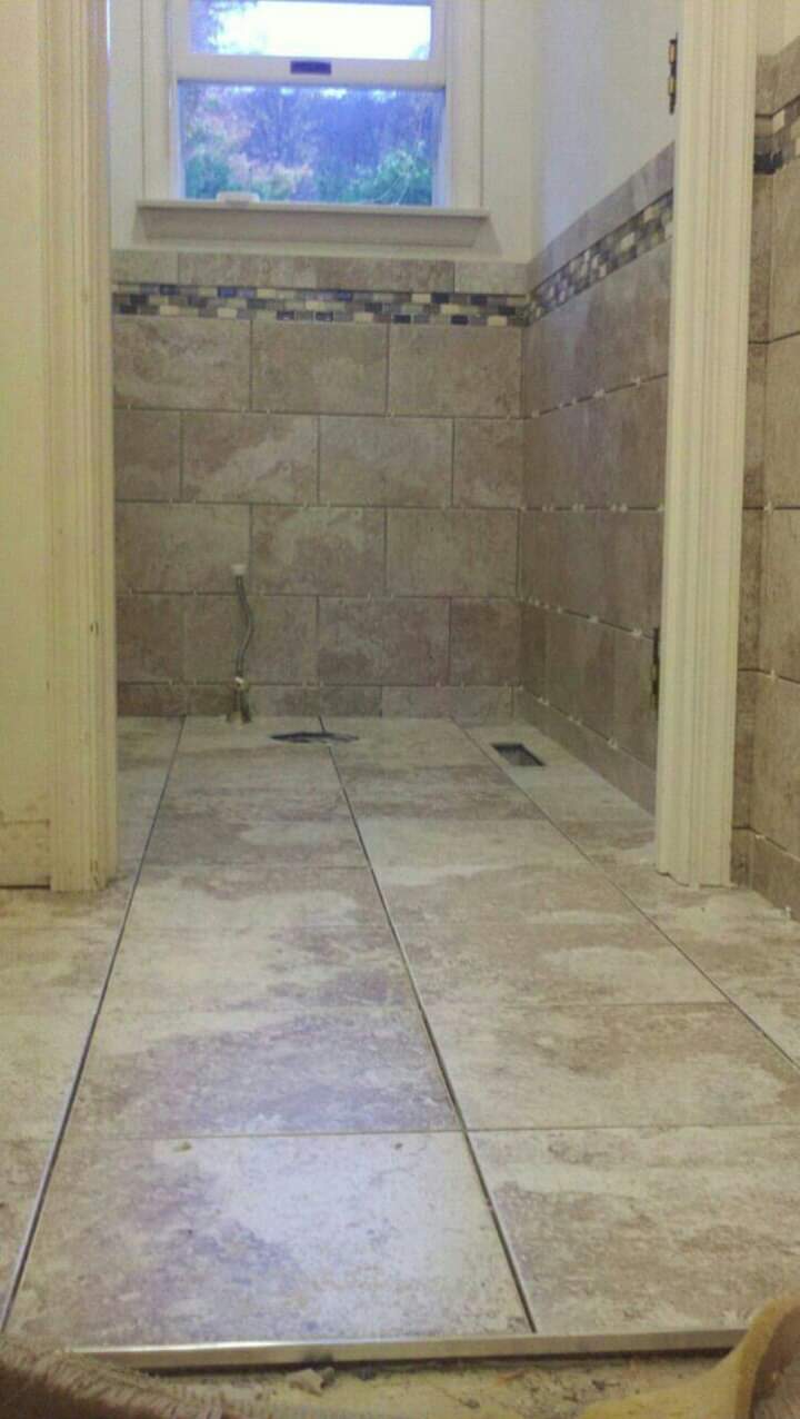 bathroom floor perimeter walls