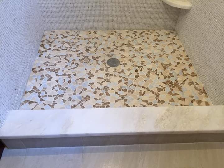 rubble shower pan